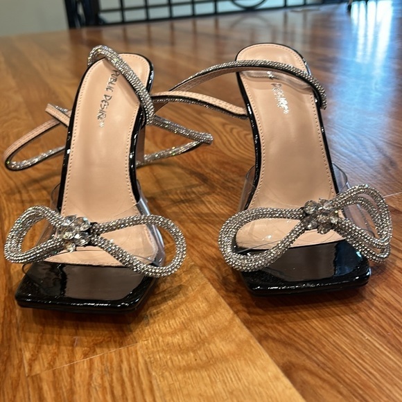 Public Desire x Dolls Kill Glimmer Rhinestone Wrap Heels black size 8 women’s - Picture 5 of 11